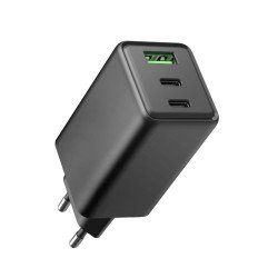Fontastic Netzteil GAN 65W, 2 x Typ-C + USB-A sw Power Delivery, Fast Charge, Ladesteuerung, “Zono”