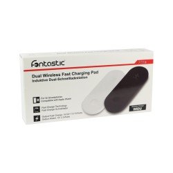 Dual Wireless Charging Pad Black comp. Smartphone & Apple iWatch, Fast Charge 2