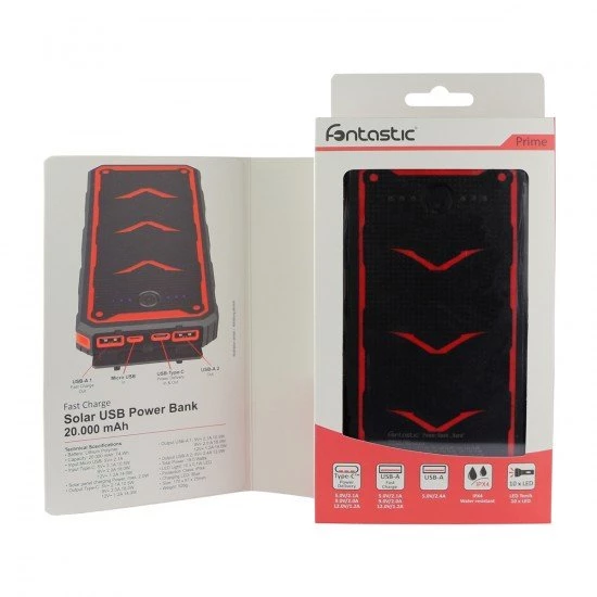 Solar Power Bank Xora20 20000mAh schwarz