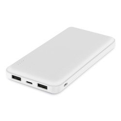 Power Bank Renz10 10000mAh, 2x USB-A + 1x Type-C Charge status indicator, white