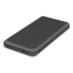 Power Bank Renz10 10000mAh, 2x USB-A + 1x Type-C Charge status indicator, black