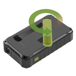 Solar Outdoor Power Bank Crank10 10000mAh black Solar Panels, Hand Crank, Torch, USB-A, Type-C