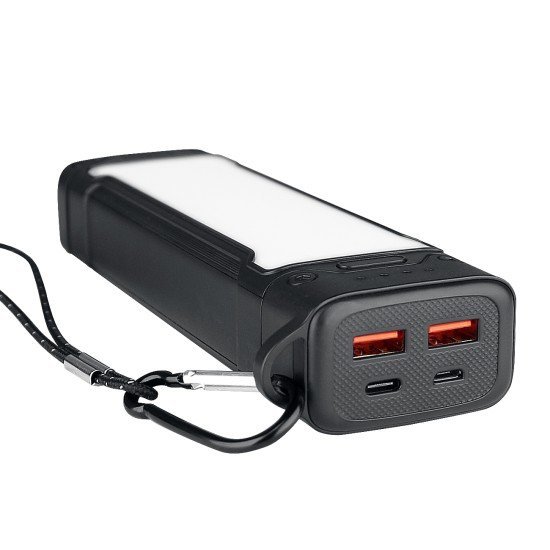 USB LED Power Bank Atria20 20000mAh schwarz 3 Helligkeitsstufen, SOS-Signallicht, USB-A, Typ-C USB LED Power Bank Atria20 20000mAh schwarz 3 Helligkeitsstufen, SOS-Signallicht, USB-A, Typ-C