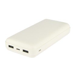 Power Bank Renz20 20000mAh, 2x USB-A + 1x Type-C Charge status indicator, white
