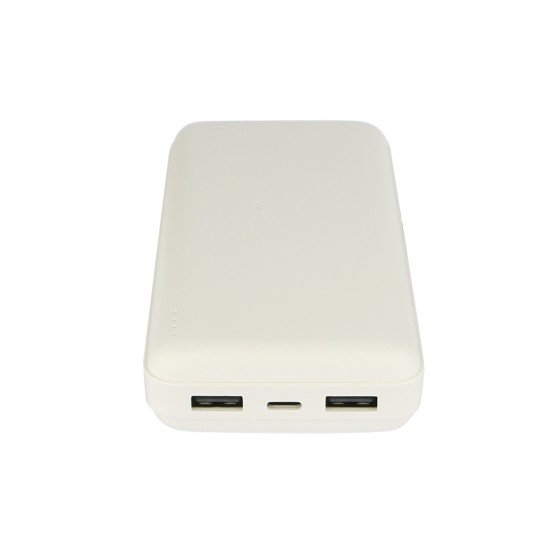 Power Bank Renz20 20000mAh, 2x USB-A + 1x Type-C Charge status indicator, white