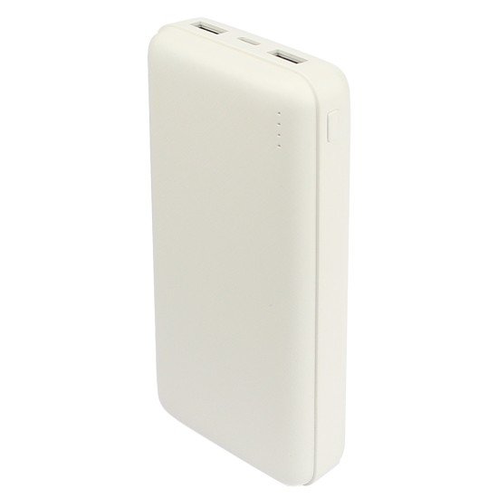 Power Bank Renz20 20000mAh, 2x USB-A + 1x Type-C Charge status indicator, white