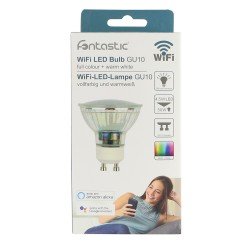 WLAN-LED-Lampe 5W GU10, Dimmbar Farbe+Warmweiß komp. zu Android,iOS,Alexa,Google Assistant