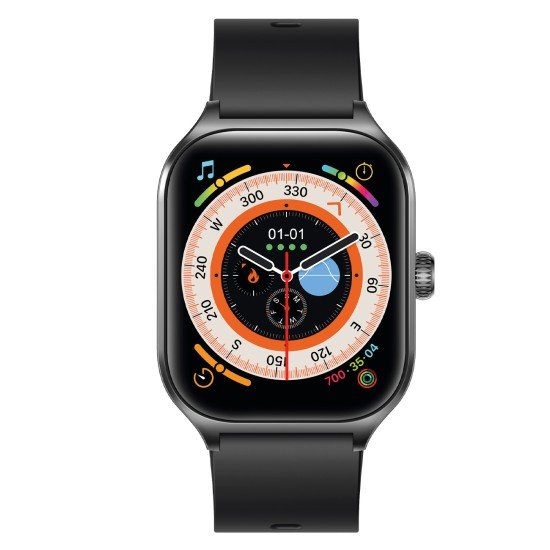 Timor Smartwatch mit 2,01“ Display BT Call schwarz Musiksteuerung, Split Screen, Wechsel-Uhrenarmband
