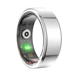 Fontastic Smart Ring Fitness Gesundheitstracker#13 Lange Akkulaufzeit, 5ATM, Ringschatulle, Silber