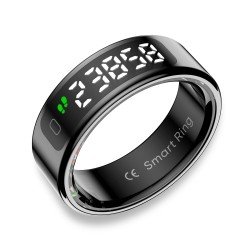 Fontastic Smart Ring mit Display Fyri DIVO Gr.9 sw Fitness- u. Gesundheitstracker, Lange Akkulaufzeit