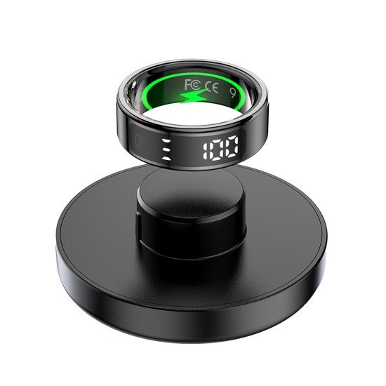 Fontastic Smart Ring mit Display Fyri DIVO Gr10 sw Fitness- u. Gesundheitstracker, Lange Akkulaufzeit
