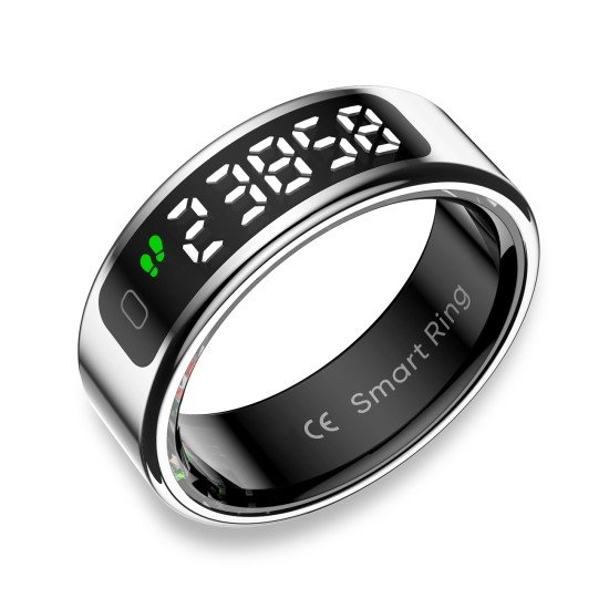 Fontastic Smart Ring with display Fyri DIVO size 9 Fitness & health tracker long battery life silver Fontastic Smart Ring with display Fyri DIVO size 9 Fitness & health tracker long battery life silver