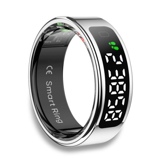 Fontastic Smart Ring with display Fyri DIVO size 9 Fitness & health tracker long battery life silver Fontastic Smart Ring with display Fyri DIVO size 9 Fitness & health tracker long battery life silver