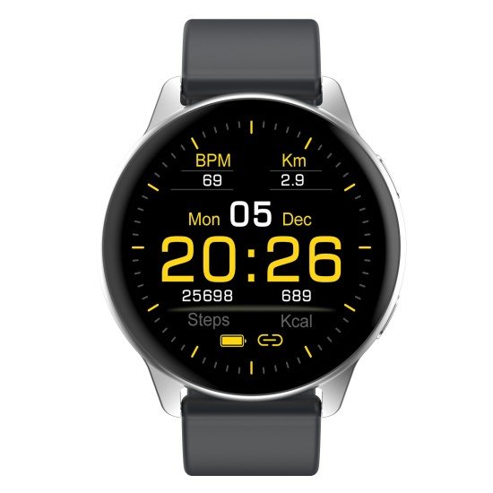 Fontastic Smartwatch Altis 1.50“ Display, chrom Freisprechfunktion, Musik Steuerung, Herzfrequenz