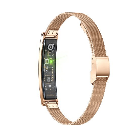 Fontastic Smart-Armband &ndash; stylisches Fitnessband elegant wie Schmuck, Display, Metallband gold