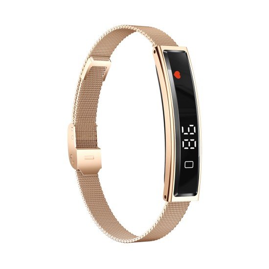 Fontastic Smart-Armband &ndash; stylisches Fitnessband elegant wie Schmuck, Display, Metallband gold