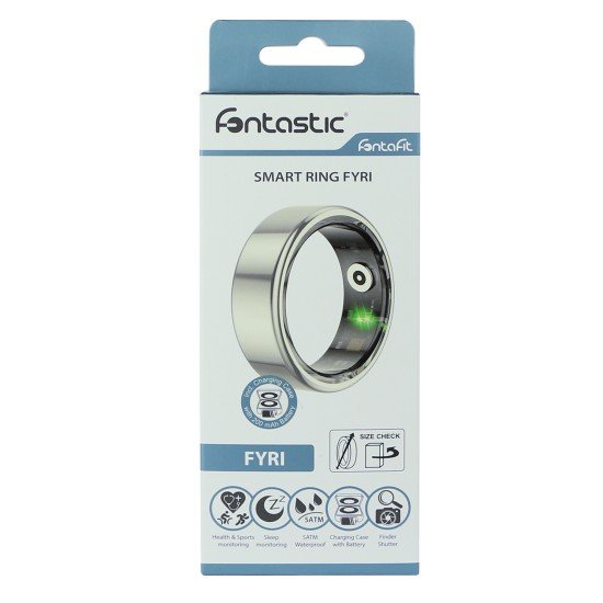 Fontastic Smart Ring Fitness Gesundheitstracker #9 Lange Akkulaufzeit, 5ATM, Ringschatulle, Silber Fontastic Smart Ring Fitness Gesundheitstracker #9 Lange Akkulaufzeit, 5ATM, Ringschatulle, Silber