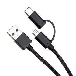 Datenkabel Duo Micro USB/Type-C 1.25m sw 