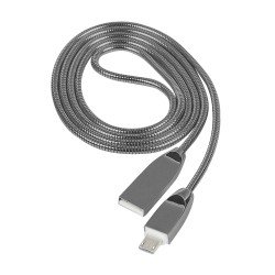 Datenkabel Shine MicroUSB 1.2m Space Grey Stecker Alu-Gehäuse Kabel Metall Ummantelung