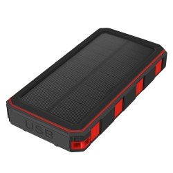 Solar Power Bank Xora20 20000mAh black Fast Charge, LED Light, 2 x USB-A, 1 x Type-C