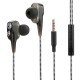 In Ear Headset Duett, with Dual Driver, black 3-Button-Remote, Mic, Ear Gel Kit