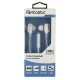 In Ear Headset Duett, with Dual Driver, white 3-Button-Remote, Mic, Ear Gel Kit